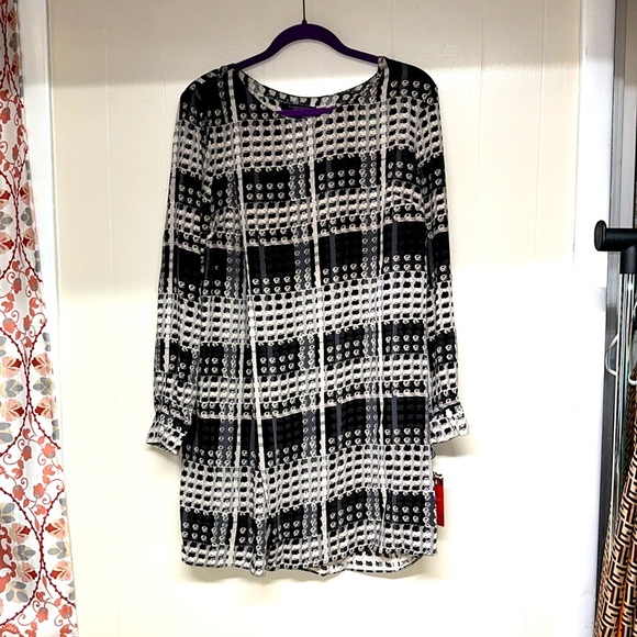 NWT Thakoon Design Nation Womens L Carnaby Street Dotted Shift Dress Black Gray - Picture 1 of 12